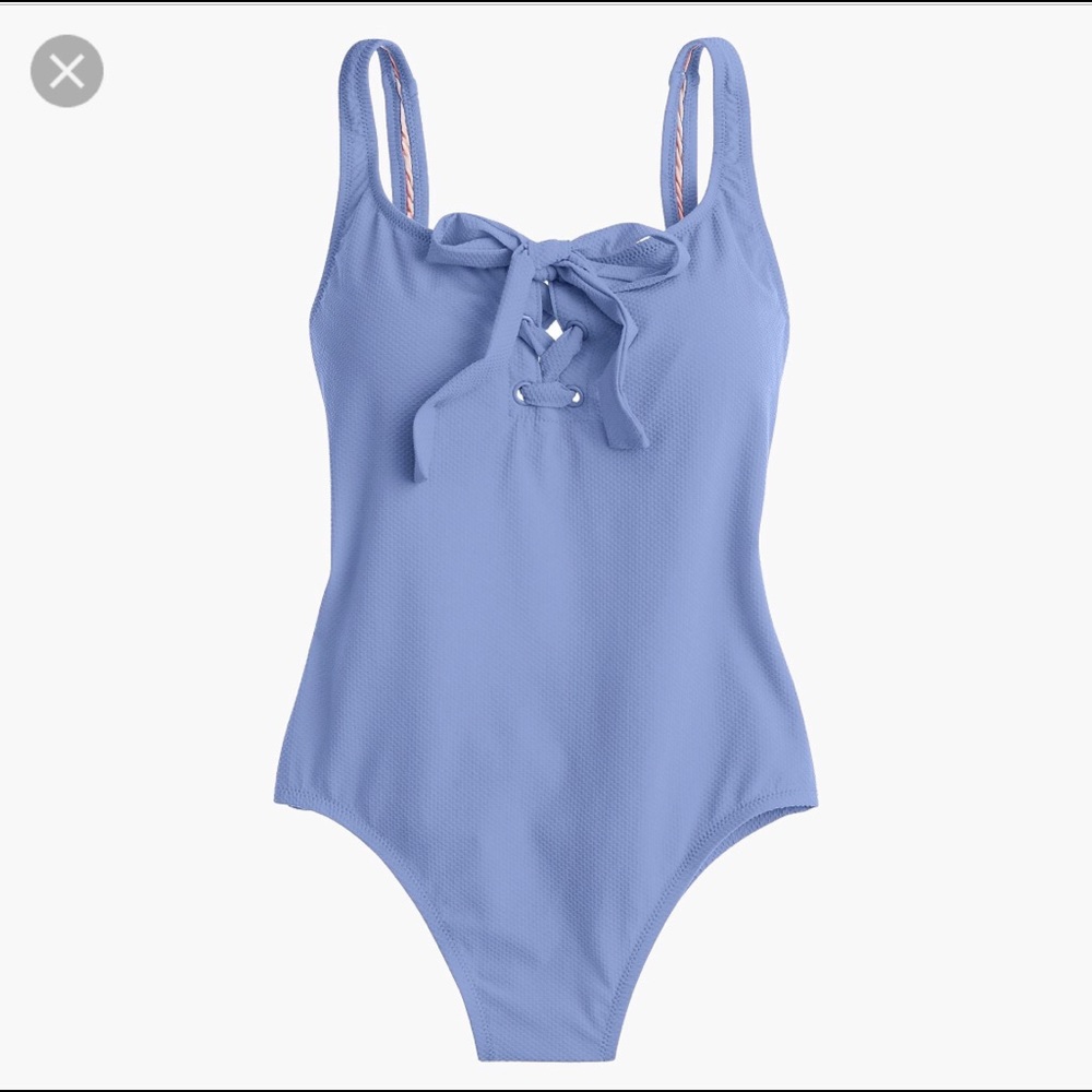 *new*J.crew LACE-UP ONEPIECE SWIMSUIT PIQUÉ NYLON